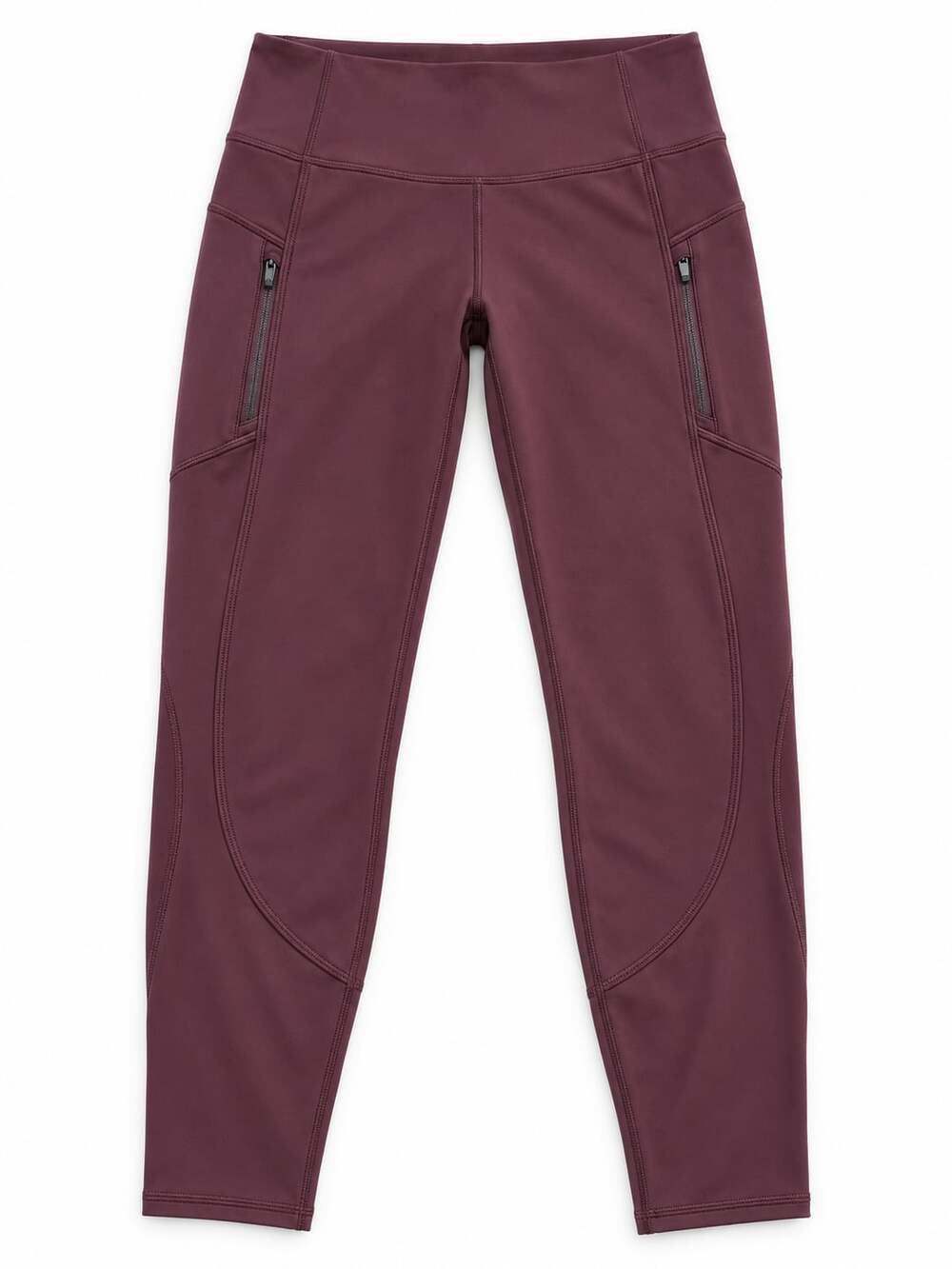 Athleta Rainier Tight Size L Burgundy Zip Pockets (z)
